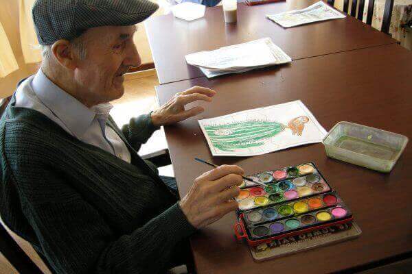Assisted Living Man Painting